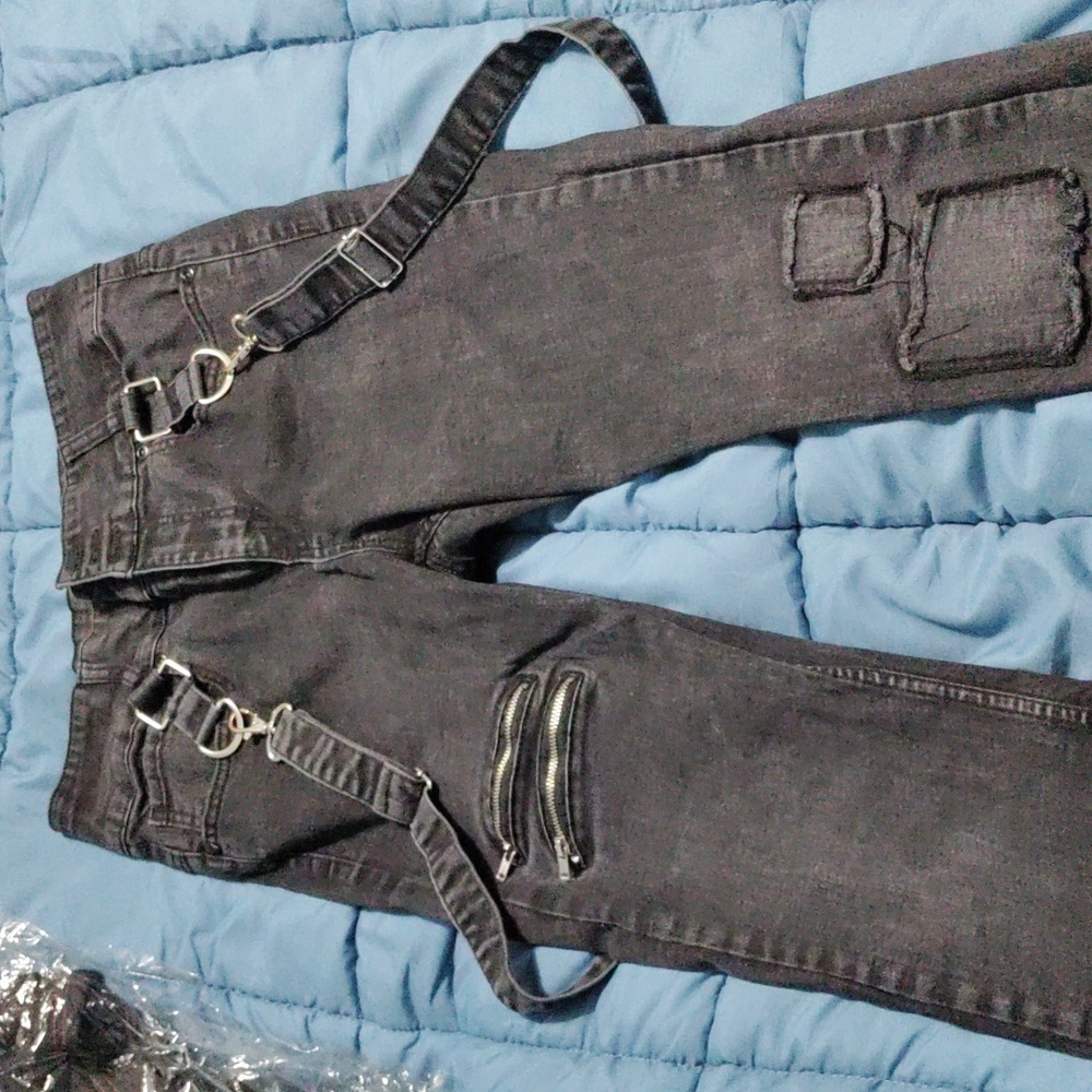 Black Jeans with Suspenders